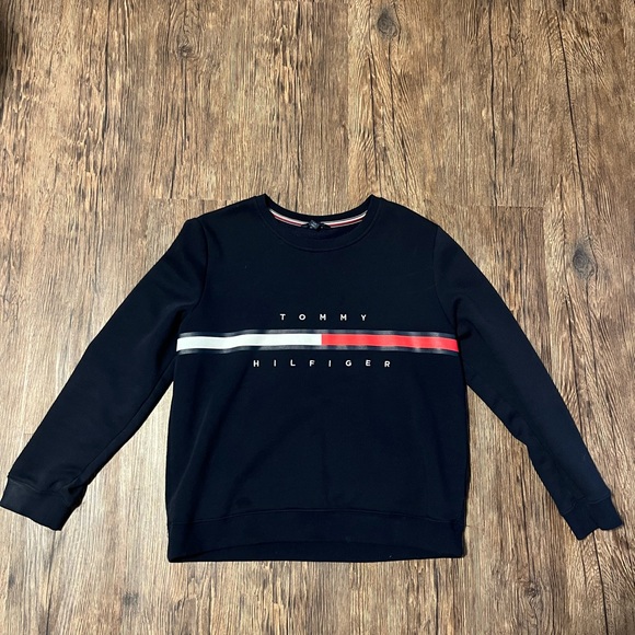 Tommy Hilfiger crew neck sweatshirt, size L, navy blue, excellent condition - Picture 1 of 5